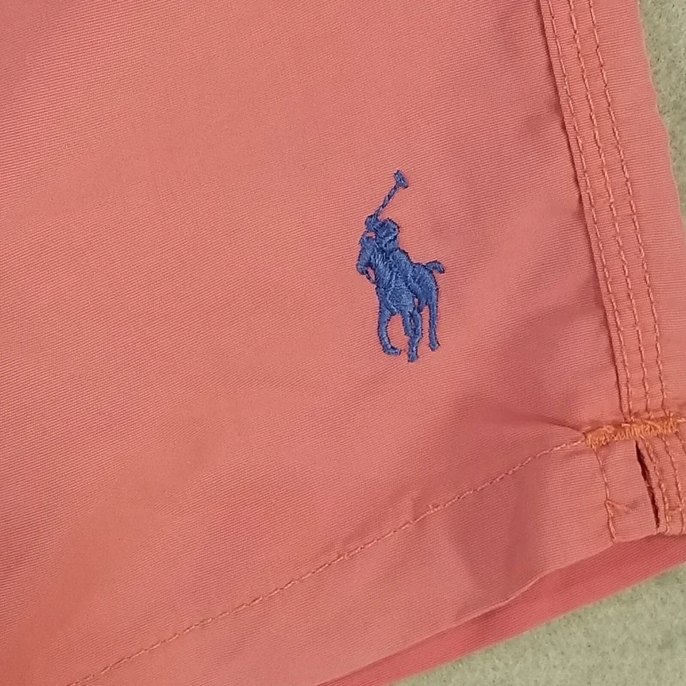 Polo Ralph Lauren board shorts bathing suit cargo pocket men's large pink nylon